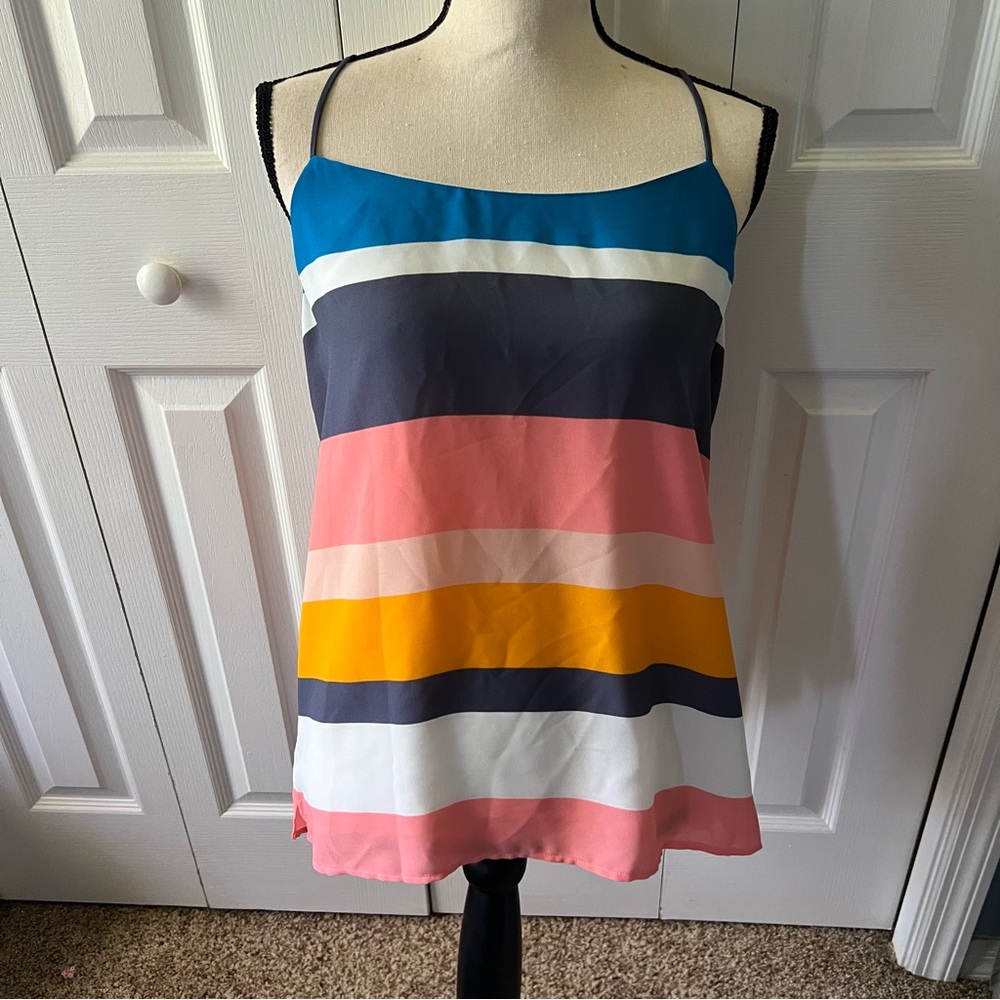 Loft Multicolor Striped Women's Cami Tank Top Size Medium